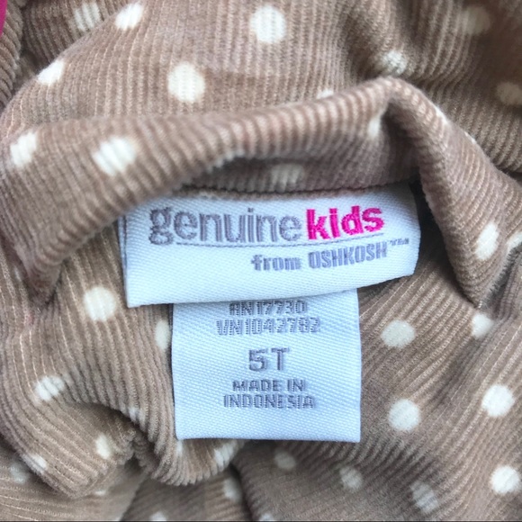 OshKosh Kids Pink Tan Cheetah & White Polka Dot Kids Reversible Corduroy Vest - Picture 7 of 7